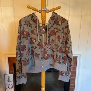 Womens plus cropped zip floral hoodie Torrid size 3